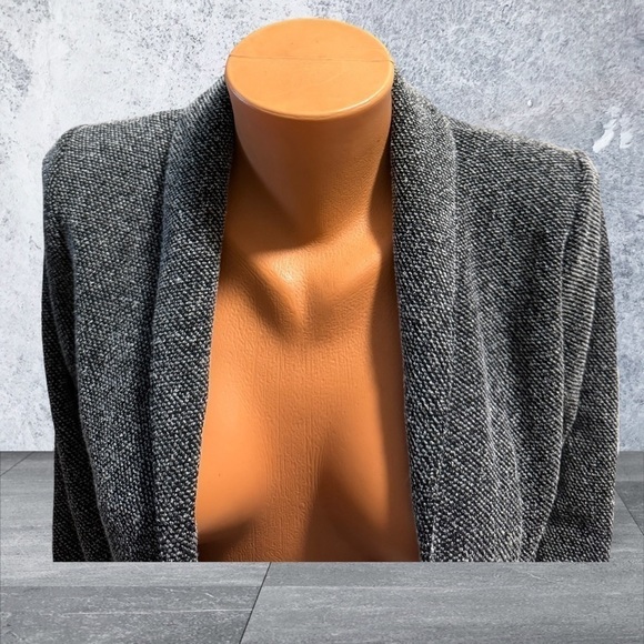 Club Monaco Women’s Black Gray Tweed Open Blazer Sweater Size XS Long Sleeve - Picture 10 of 12